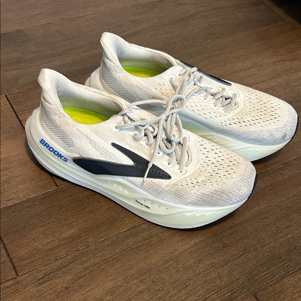 Brooks White and Black Athletic Sneakers